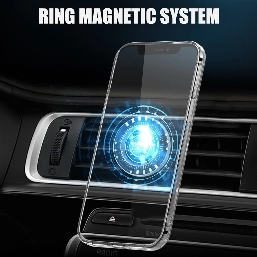 R-JUST ZC03 Wheel Hub Design Magnetic Car Phone Holder Air Vent Mount 360 Degree Rotation Cellphone Stand - Black - 6