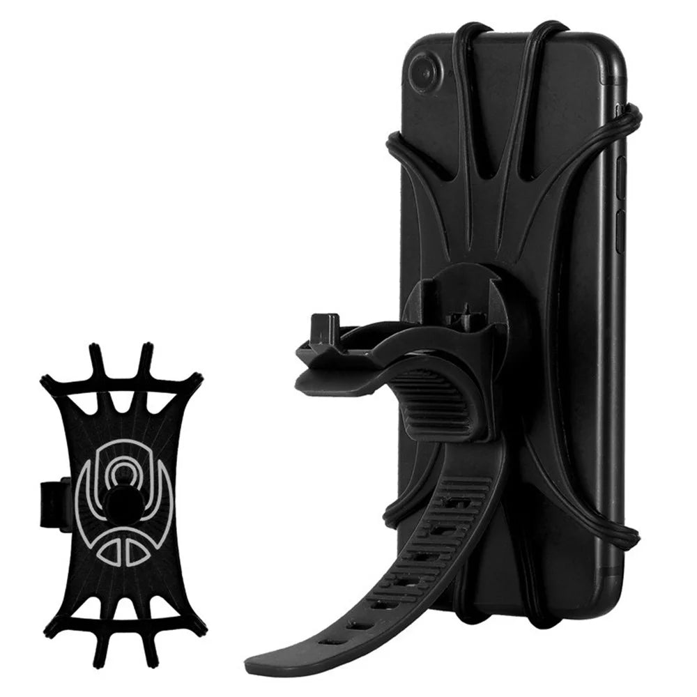 WEST BIKING Silicone Bicycle Phone Holder Motorcycle Mobile Phone Stand Mount for iPhone Samsung - Black - 2