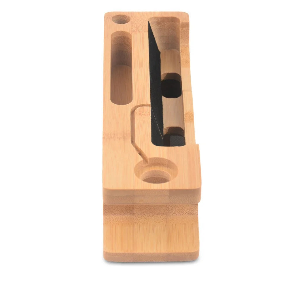 DCR-008 Desktop Station Bamboo Wood Charging Dock Holder for Apple Watch iPhone Samsung Huawei - 6