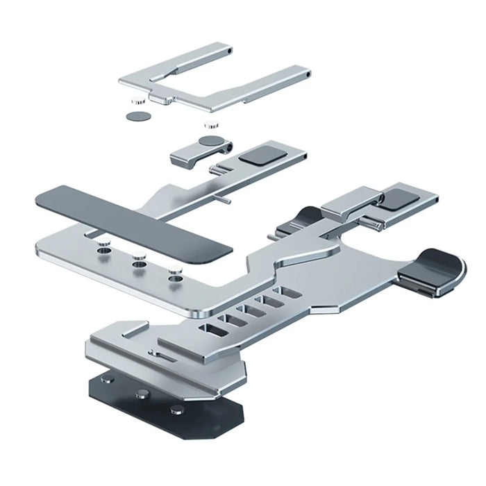 H12 Universal Foldable Mobile Phone Tablet Metal Bracket Desktop Holder Stand - Silver - 4