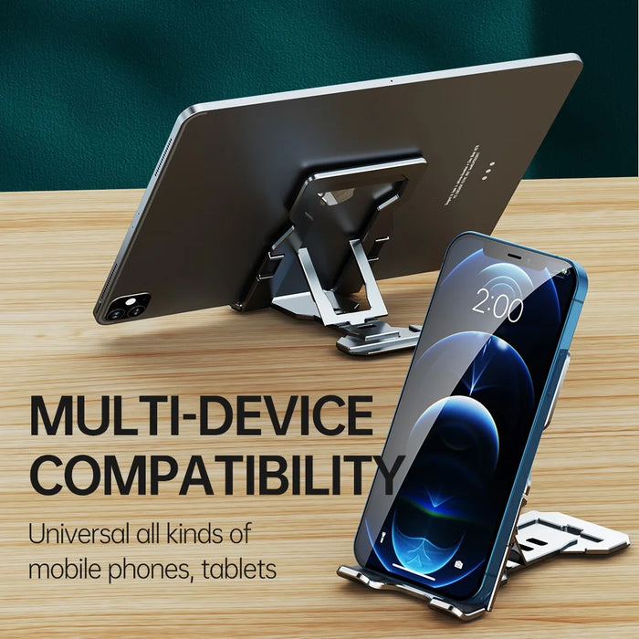 R-JUST HZ06 Multi-angle Adjustable Phone Holder Mount Universal Foldable Tablet Desk Desktop Stand Bracket for iPhone - Grey - 4
