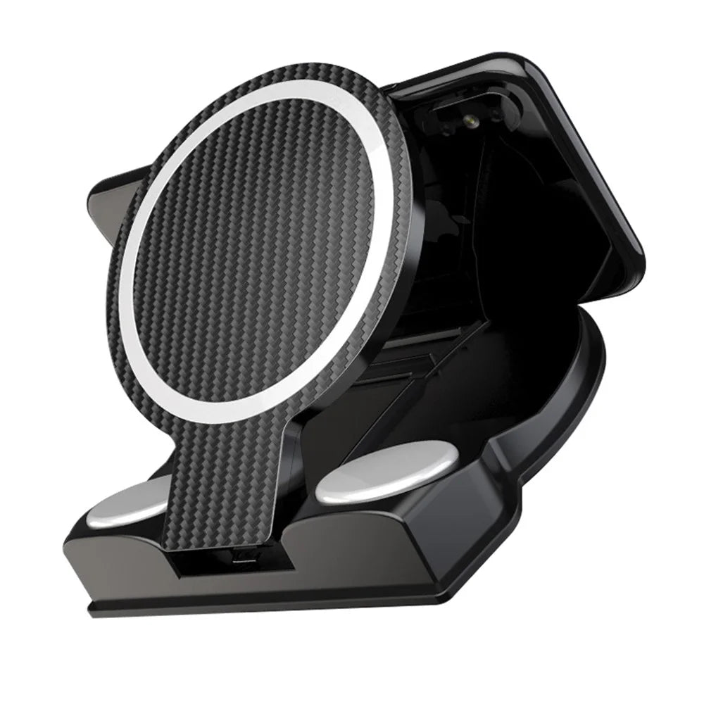 Carbon Fiber Car Phone Holder Dashboard Mobile Phone Clip Mount Bracket GPS Stand for 3.5-6.8 inch Phone - 1