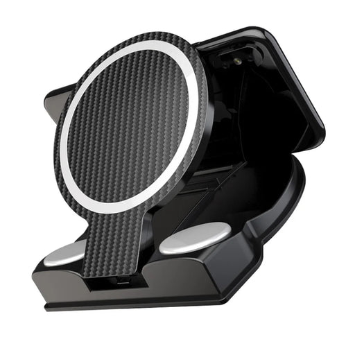 Carbon Fiber Car Phone Holder Dashboard Mobile Phone Clip Mount Bracket GPS Stand for 3.5-6.8 inch Phone - 1