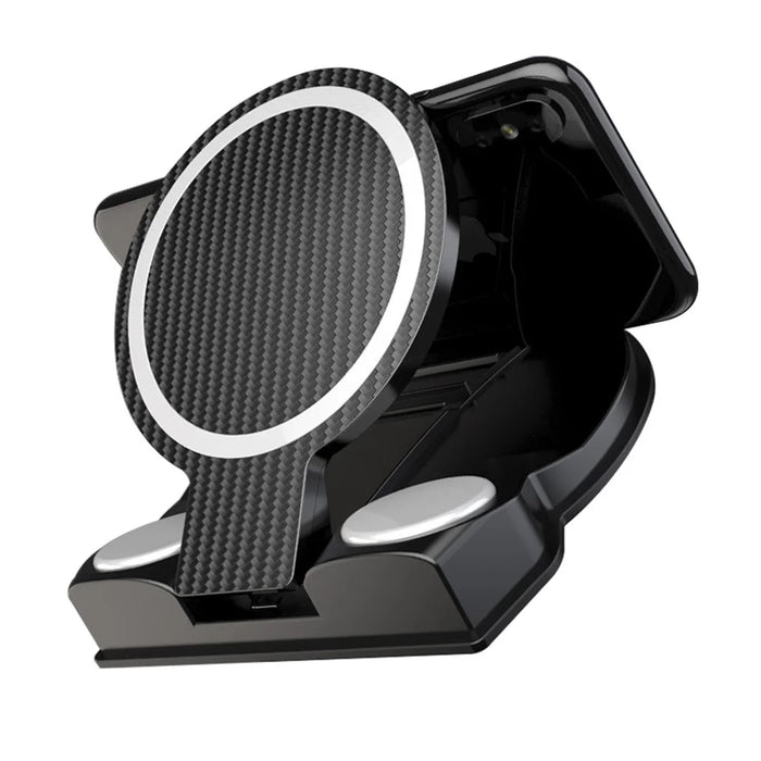 Carbon Fiber Car Phone Holder Dashboard Mobile Phone Clip Mount Bracket GPS Stand for 3.5-6.8 inch Phone - 1