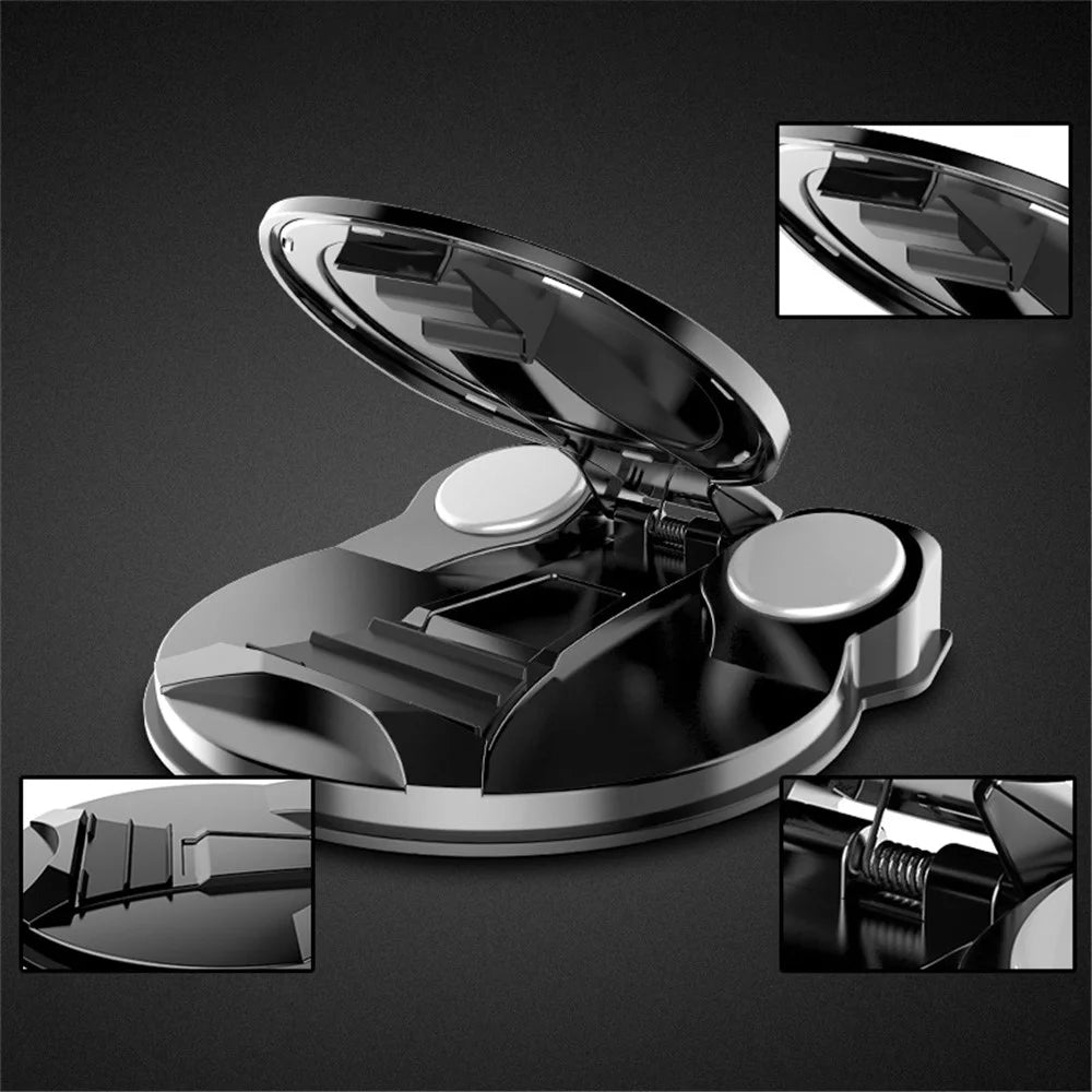 Carbon Fiber Car Phone Holder Dashboard Mobile Phone Clip Mount Bracket GPS Stand for 3.5-6.8 inch Phone - 4