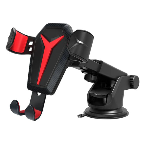2 in 1 Suction Up Gravity Car Phone Holder Mobile Phone Support Stand Bracket for iPhone 12 11 X Max Xiaomi Samsung - Red - 1