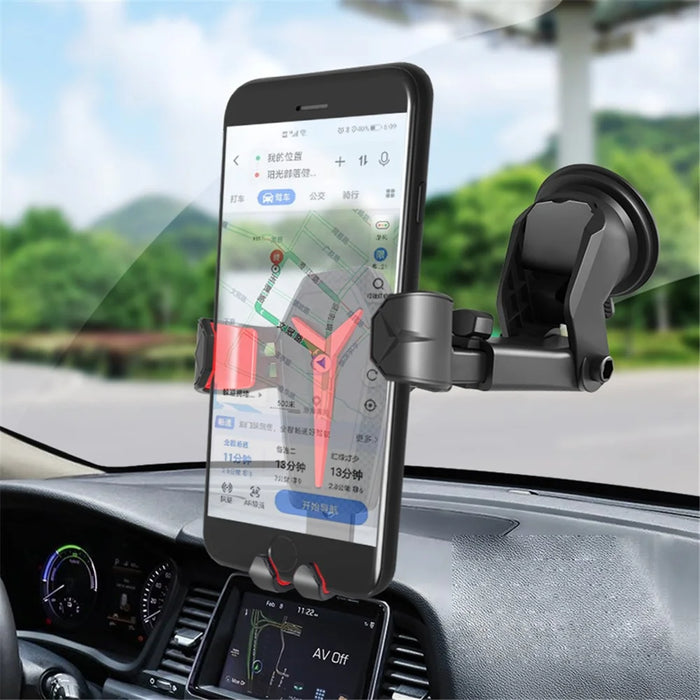 2 in 1 Suction Up Gravity Car Phone Holder Mobile Phone Support Stand Bracket for iPhone 12 11 X Max Xiaomi Samsung - Red - 5