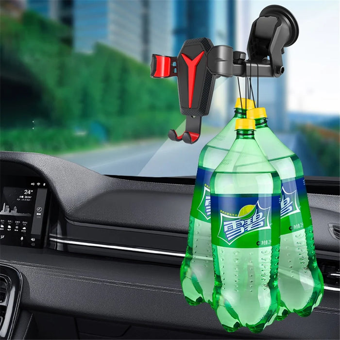2 in 1 Suction Up Gravity Car Phone Holder Mobile Phone Support Stand Bracket for iPhone 12 11 X Max Xiaomi Samsung - Red - 7