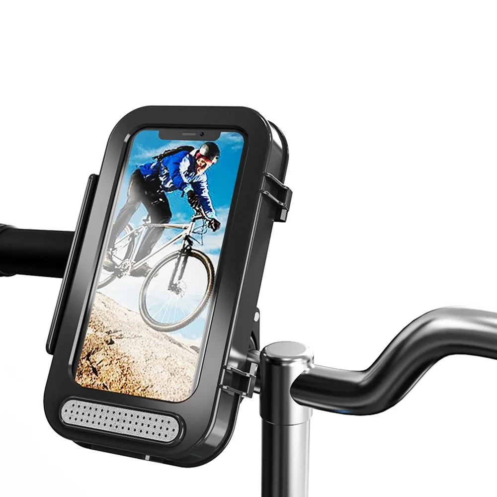 MTB Electric Bicycle Waterproof Touch Screen Phone Case Motorcycle Bike Handlebar Mount Mobile Phone Holder - 1