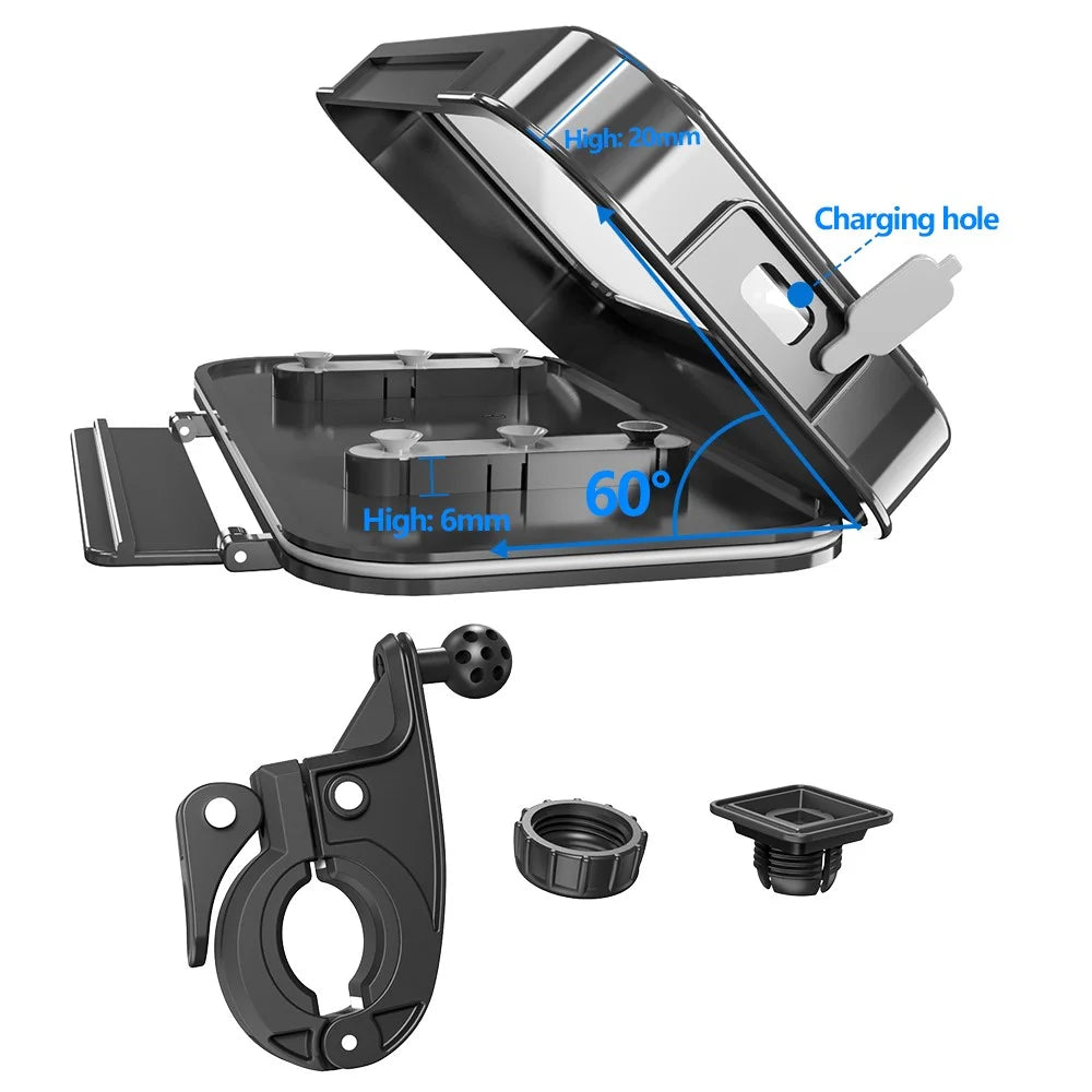 MTB Electric Bicycle Waterproof Touch Screen Phone Case Motorcycle Bike Handlebar Mount Mobile Phone Holder - 4