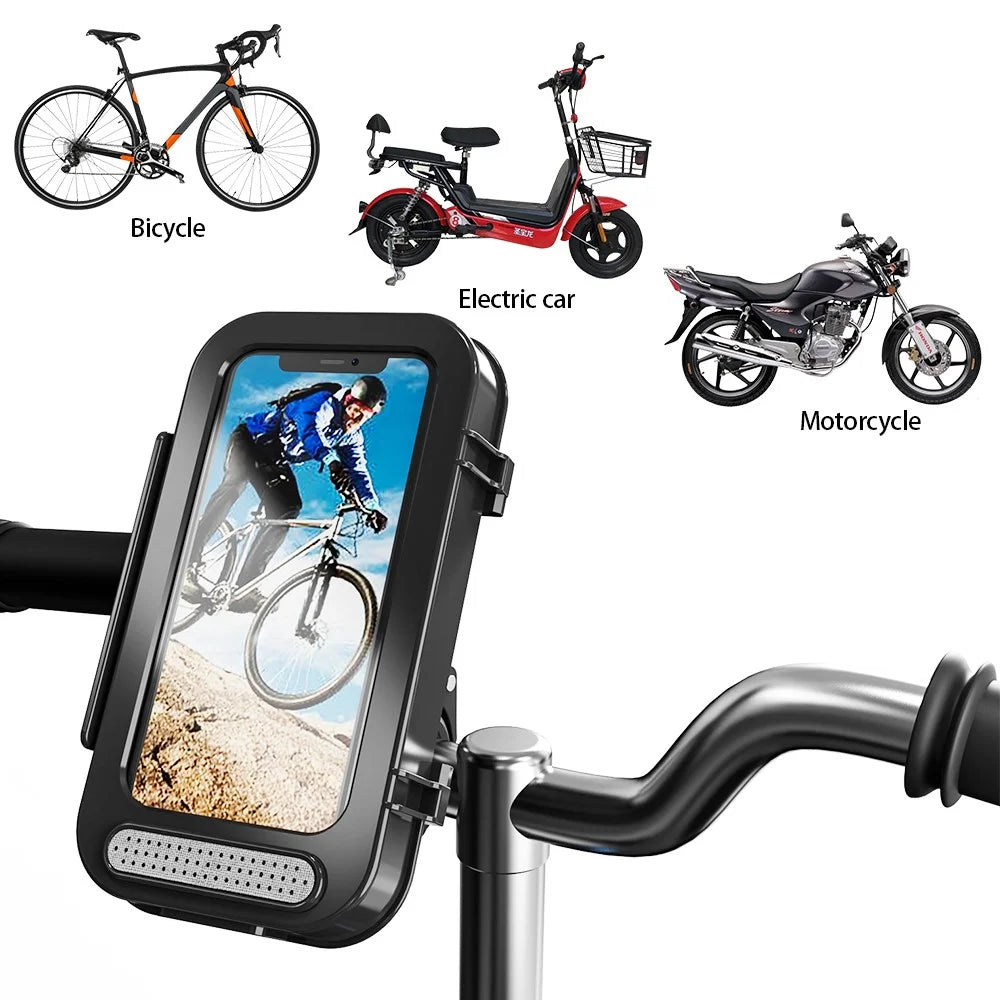 MTB Electric Bicycle Waterproof Touch Screen Phone Case Motorcycle Bike Handlebar Mount Mobile Phone Holder - 7