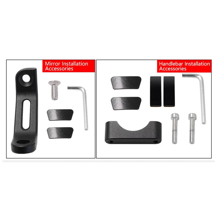 WUPP 360 Degree Aluminum Alloy Motorcycle Bike Rear Mirror Phone Holder GPS Stand Mount for 4-6.5 inch Phone - Black - 5