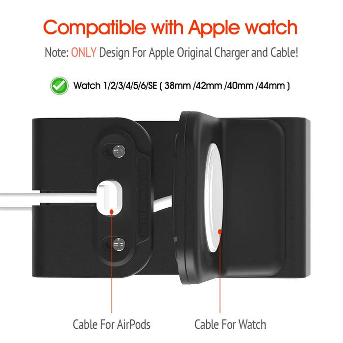 T065 Aluminium Alloy Charging Stand Dock Desktop Holder Bracket for Apple Watch AirPods Pro - 4
