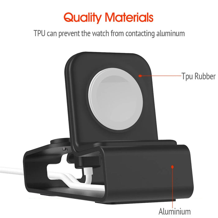 T065 Aluminium Alloy Charging Stand Dock Desktop Holder Bracket for Apple Watch AirPods Pro - 7
