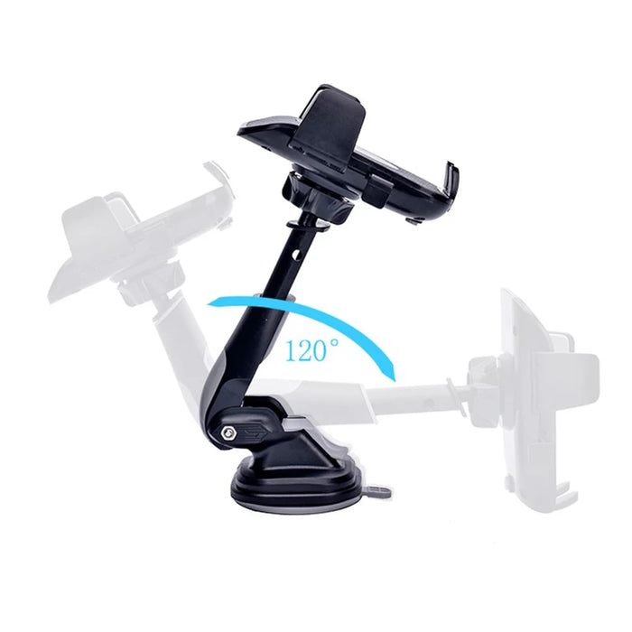 Car Dashboard Windshield Telescopic Long Arm Mobile Phone Holder Rotatable Suction Cup Bracket - Grey - 5