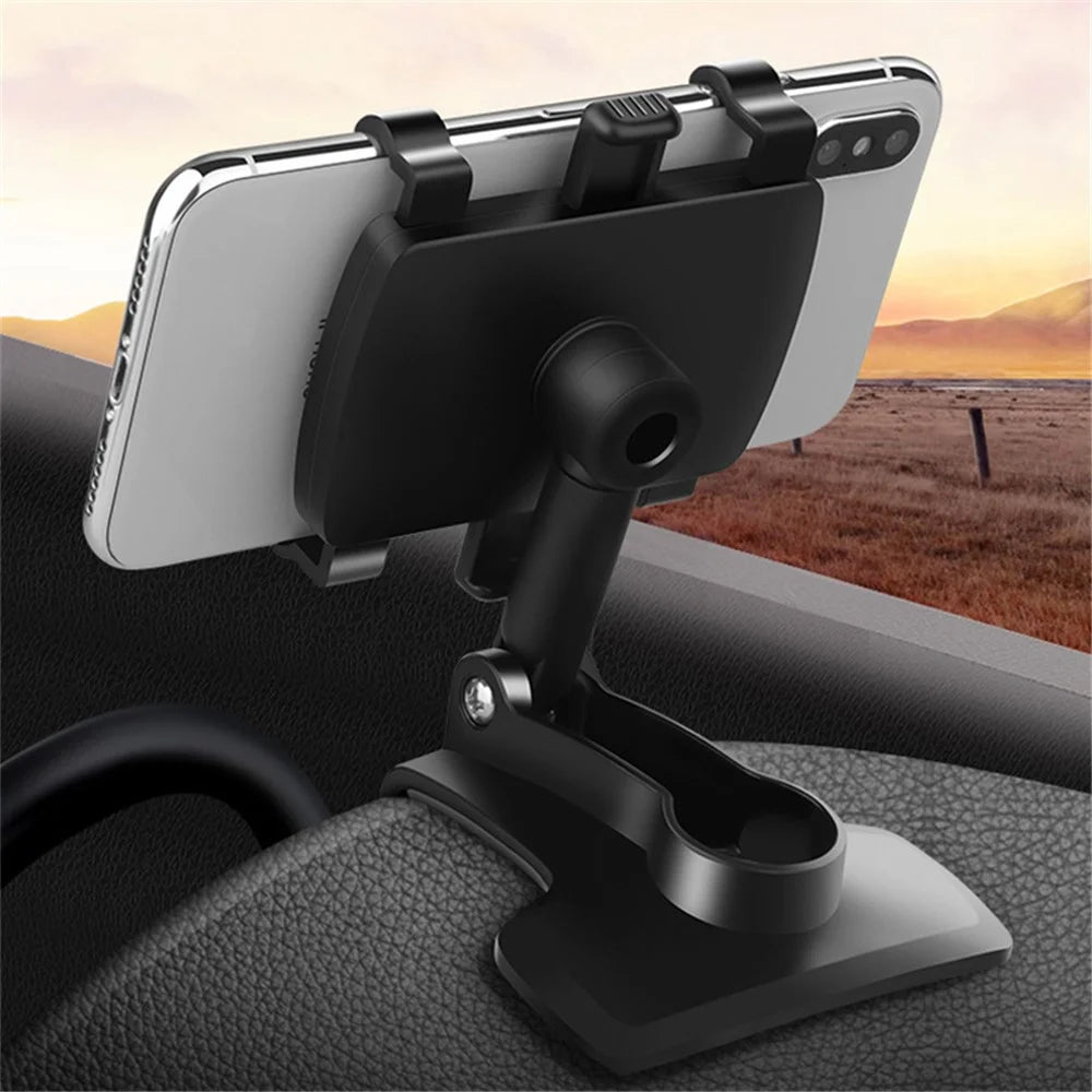 YB20-3 Car Mobile Phone Holder 360 Degree Stand Dashboard Rear View Mirror Sunshade Baffle GPS Mount - 4