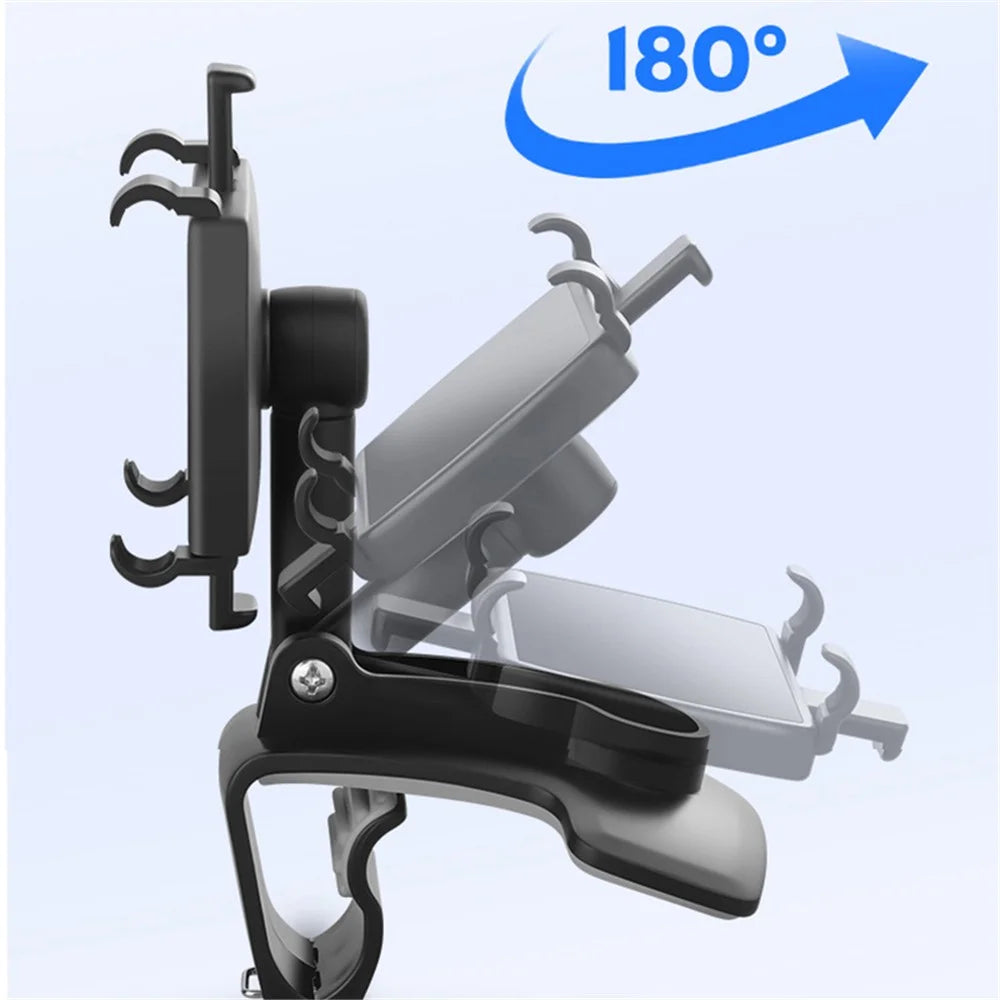 YB20-3 Car Mobile Phone Holder 360 Degree Stand Dashboard Rear View Mirror Sunshade Baffle GPS Mount - 5