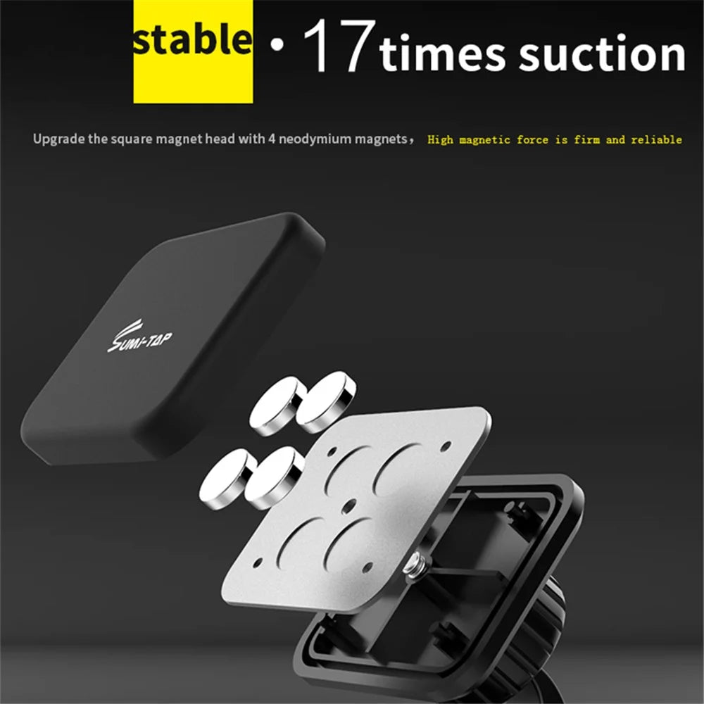 SUMI-TAP Magnetic Car Phone Holder Magnet Mount Mobile Phone Stand Bracket GPS Support - Black - 5