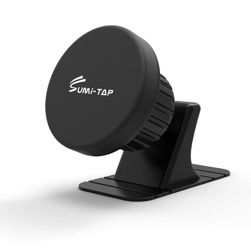 SUMI-TAP Round Arc Base Magnetic Car Mobile Phone Holder Mount Stand GPS Support Bracket - Black - 1