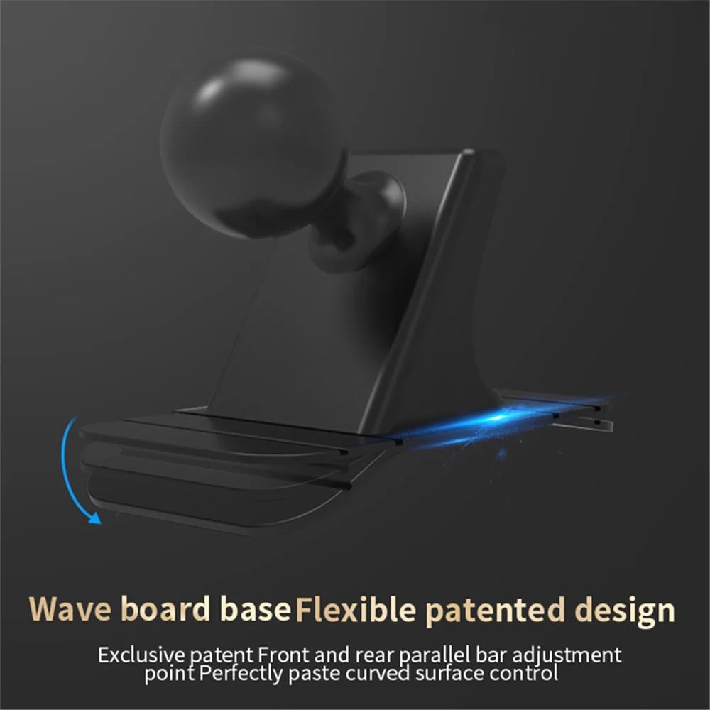 SUMI-TAP Round Arc Base Magnetic Car Mobile Phone Holder Mount Stand GPS Support Bracket - Black - 3