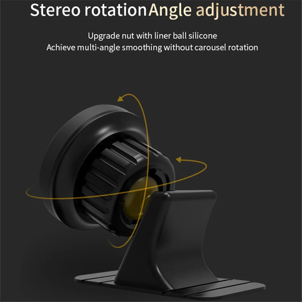 SUMI-TAP Round Arc Base Magnetic Car Mobile Phone Holder Mount Stand GPS Support Bracket - Black - 4