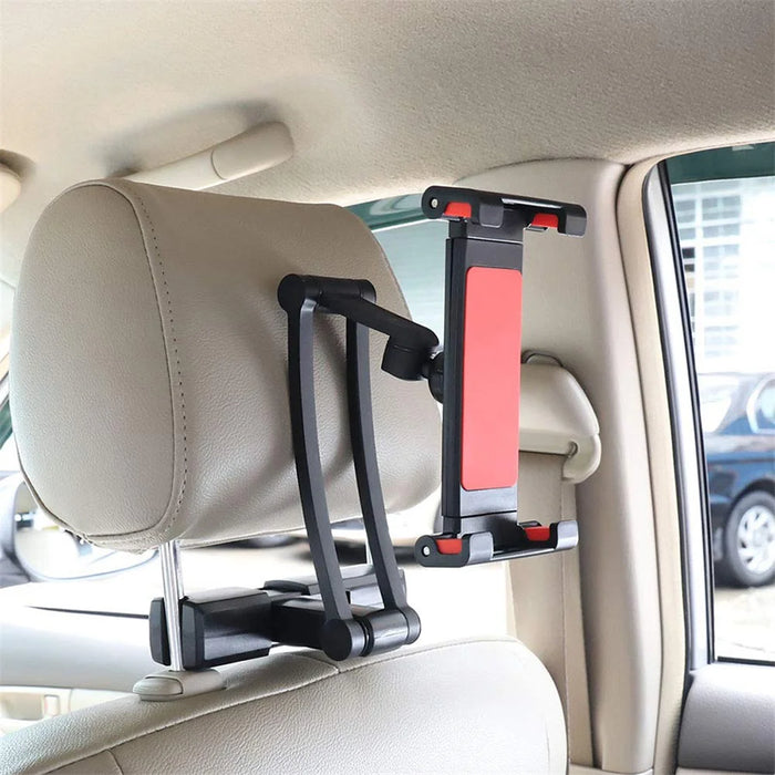 PB-45B Retractable Car Headrest Mount Back Seat 5-12 Inches Phone Tablet Holder Bracket - Black - 4