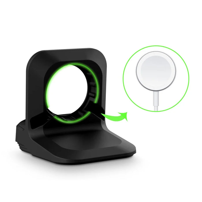 Silicone Base Phone Holder Charger Stand Charging Dock Station Bracket for Apple Watch - Black - 5