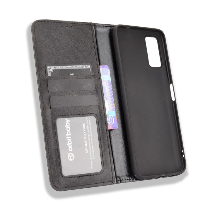 Retro Style PU Leather Flip Magnetic Stand Flip Protective Cover for ZTE Blade A71 - Black - 6