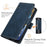 Premium PU Leather Wallet Flip Folio Stand Shockproof Protective Case with Magnetic Closure for ZTE A71 - Blue - 3