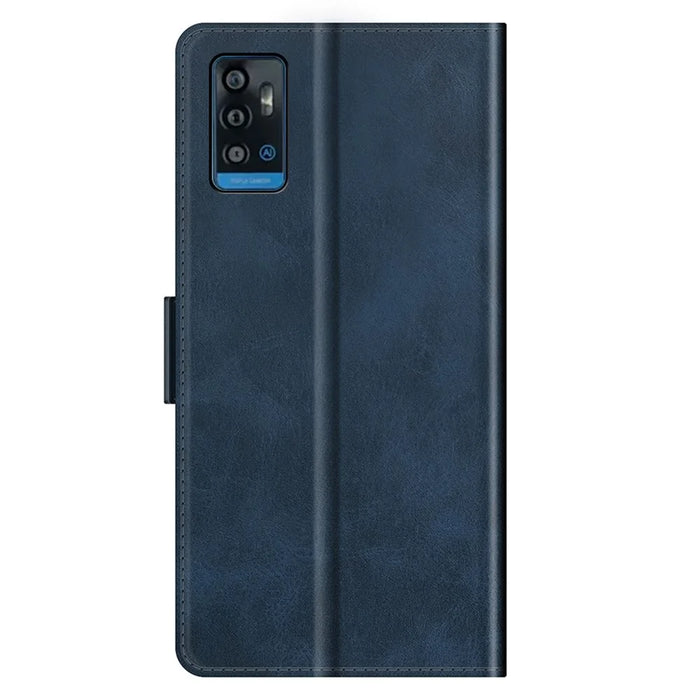 Premium PU Leather Wallet Flip Folio Stand Shockproof Protective Case with Magnetic Closure for ZTE A71 - Blue - 7