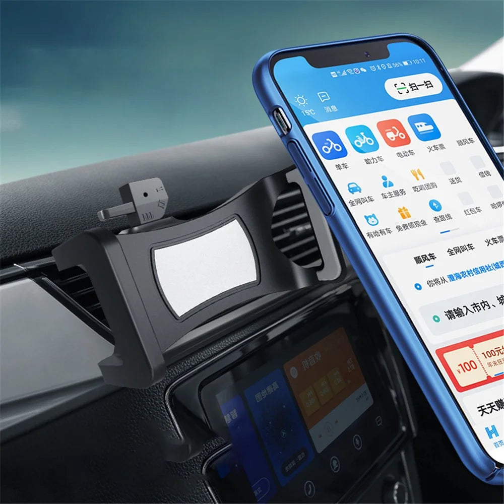 ZY-FK05 360° Rotation Car Air Vent Mount Stretchable Clip Bracket for 4-6.9inch Mobile Phones - Black - 2