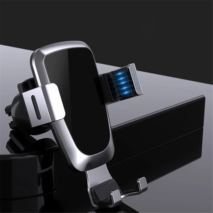 YC08 360 Degree Rotation Gravity Clamp Cellphone Clip Stand Car Air Vent Mount Phone Holder - Black - 6