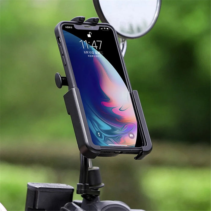WEST BIKING MTB Bicycle Mobile Phone Holder Bike Rearview Mirror Mount Phone Stand Bracket - 1