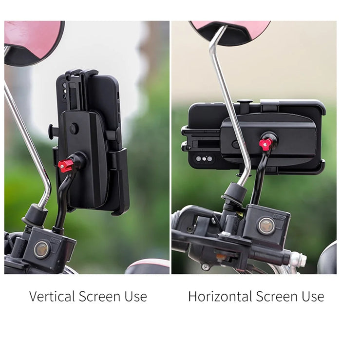 WEST BIKING MTB Bicycle Mobile Phone Holder Bike Rearview Mirror Mount Phone Stand Bracket - 5
