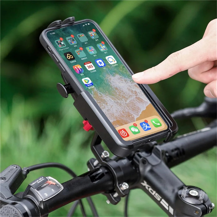 WEST BIKING MTB Bicycle Cycling Mobile Phone Holder Bike Handlebar Phone Stand Bracket for 4.5-6.8 inch Phone - 1