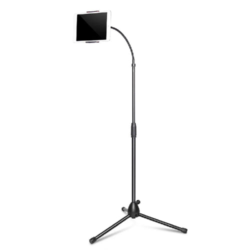 Universal Tablet Holder Floor Stand 3.5-10.5 inch Mobile Phone Tablet 360° Rotating Retractable Metal Tripod - 1