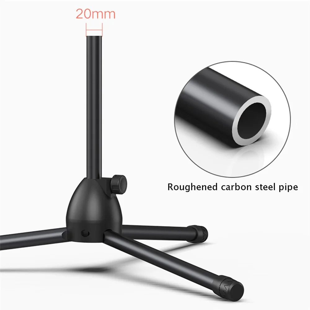 Universal Tablet Holder Floor Stand 3.5-10.5 inch Mobile Phone Tablet 360° Rotating Retractable Metal Tripod - 4