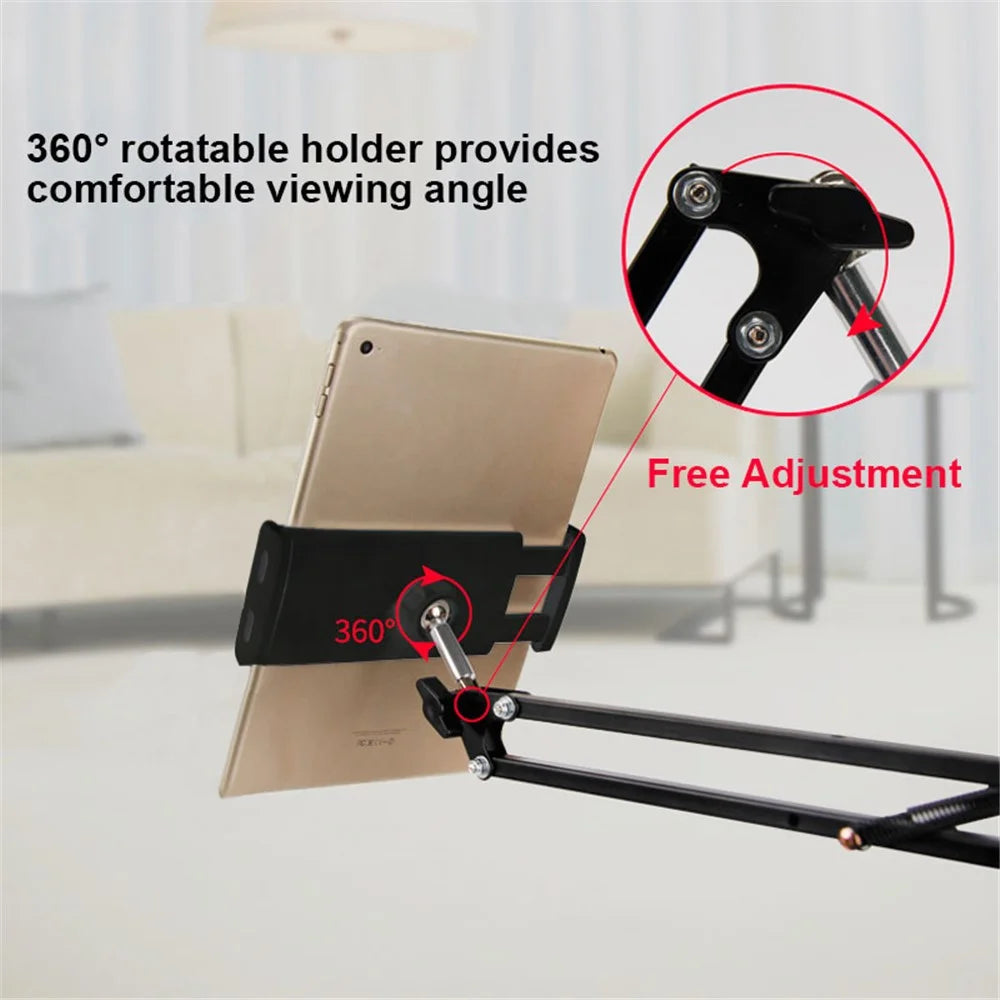 360 Degree Long Arm 3.5-10.6 inch Mobile Phone Tablet Holder Stand Bed Desktop Lazy Bracket - 3