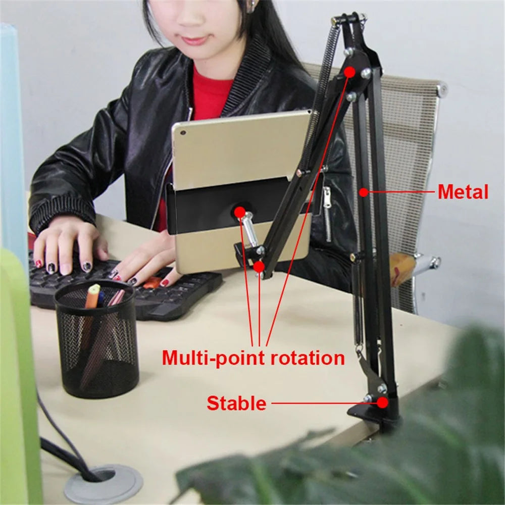 360 Degree Long Arm 3.5-10.6 inch Mobile Phone Tablet Holder Stand Bed Desktop Lazy Bracket - 6