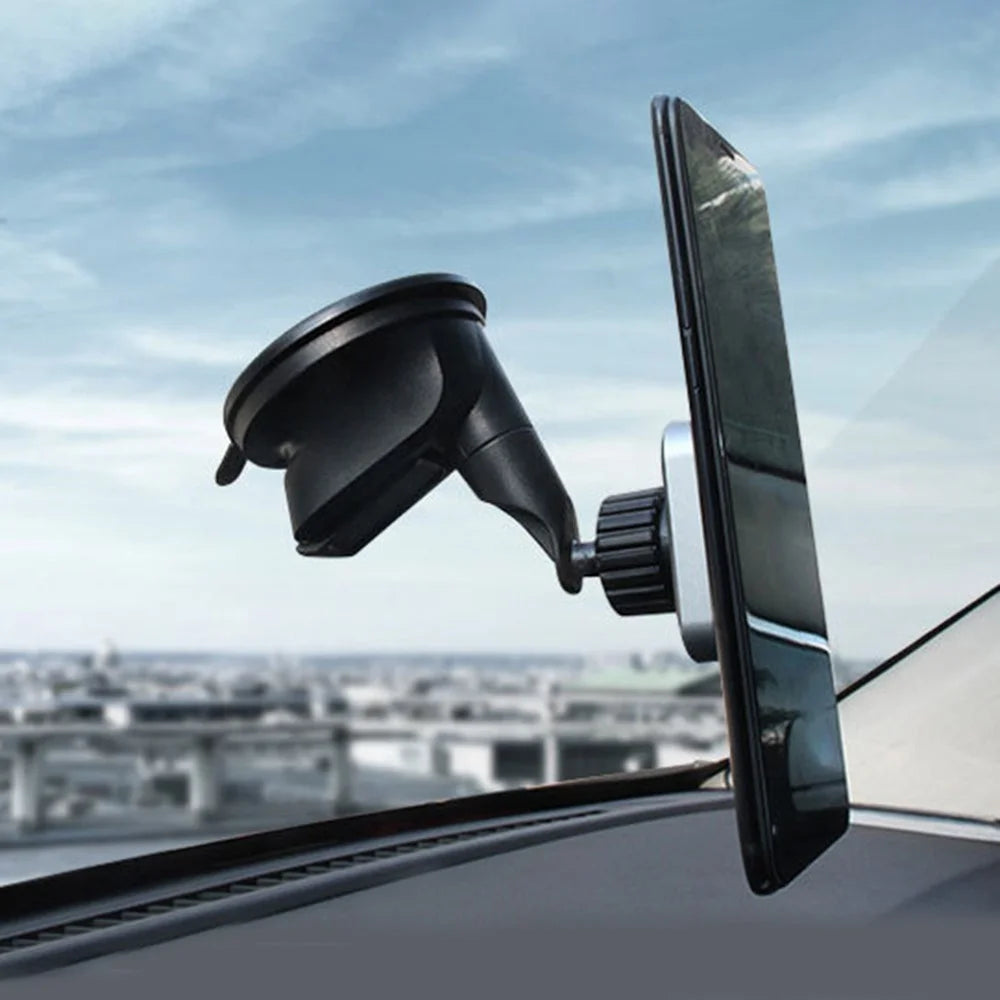 360 Degrees Rotary Magnetic Car Dashboard Windshield Phone Holder Suction Cup Bracket for iPhone Samsung GPS - Grey - 4