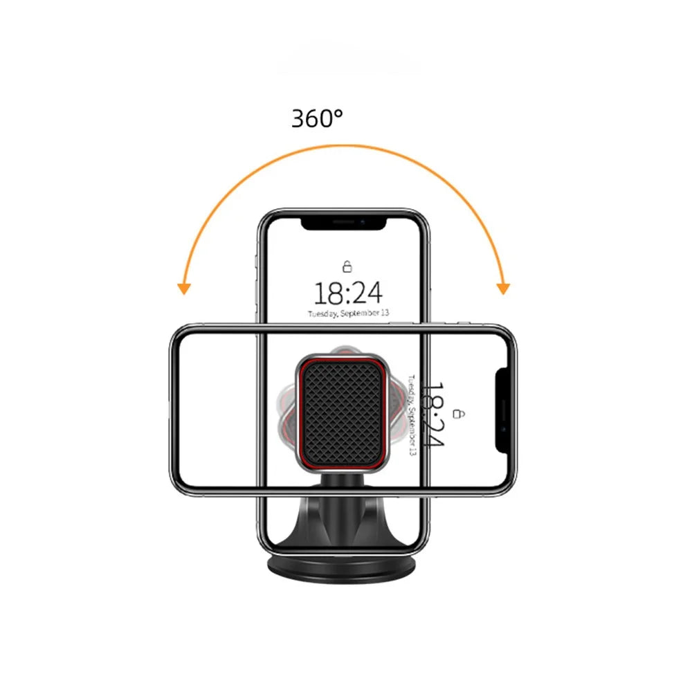 360 Degrees Rotary Magnetic Car Dashboard Windshield Phone Holder Suction Cup Bracket for iPhone Samsung GPS - Grey - 7