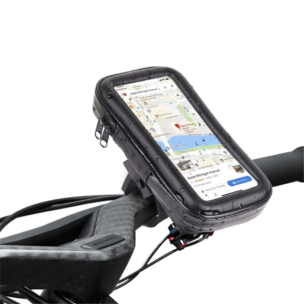 5.5 inch Bike Handlebar Waterproof EVA Touch Screen Phone Bag Cycling Bicycle Cell Phone Holder (Size: L) - 1