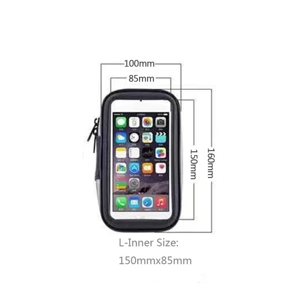 5.5 inch Bike Handlebar Waterproof EVA Touch Screen Phone Bag Cycling Bicycle Cell Phone Holder (Size: L) - 6