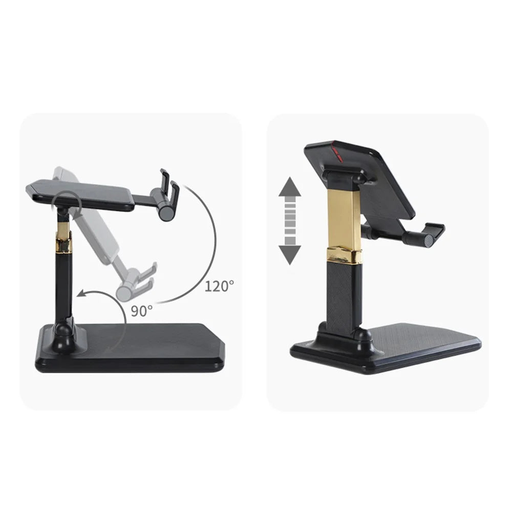 JYX-LKP401 Lazy Desk Mobile Phone Holder Stand Height Adjustable Foldable Tablet Bracket - Black - 3