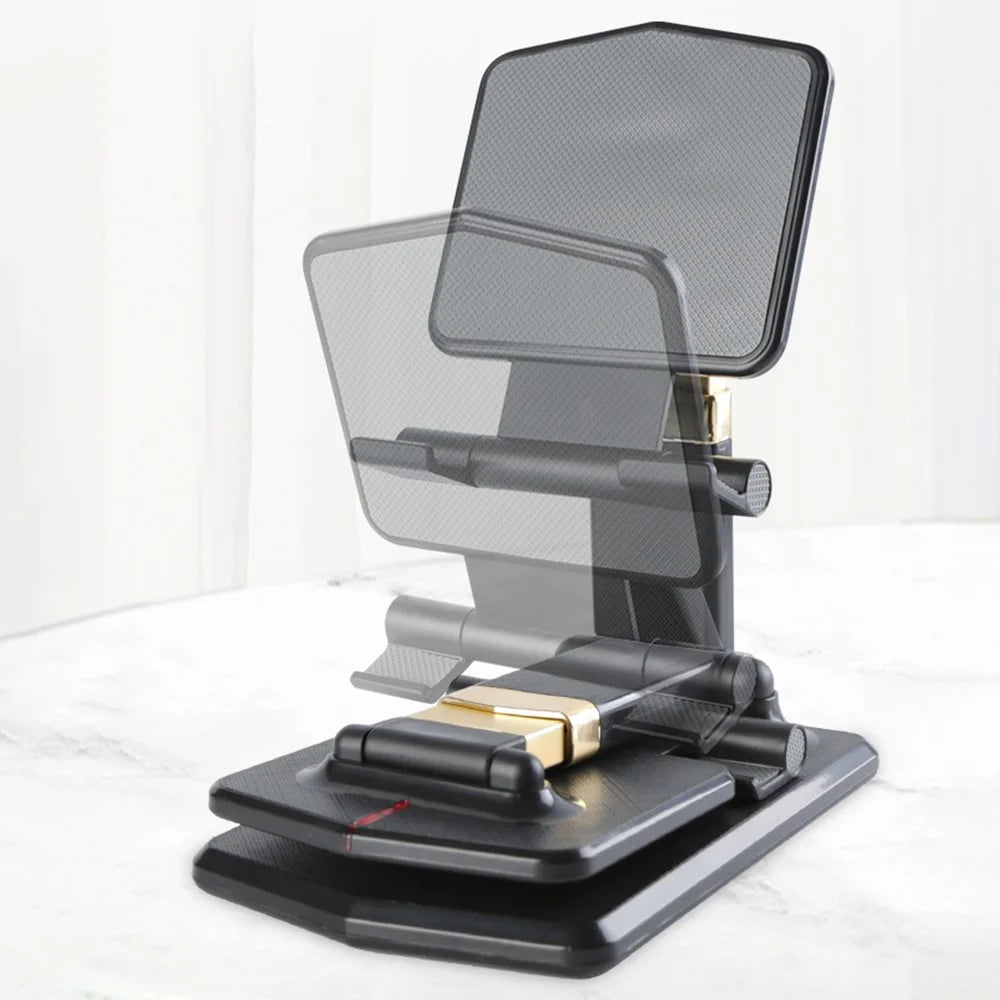 JYX-LKP401 Lazy Desk Mobile Phone Holder Stand Height Adjustable Foldable Tablet Bracket - Black - 6