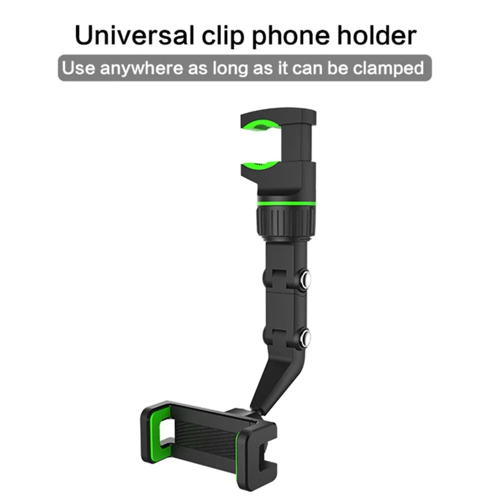 Multifunction Car Rearview Mirror Seat Back Mount Phone Holder Bracket Video Recording Stand Tool - 2