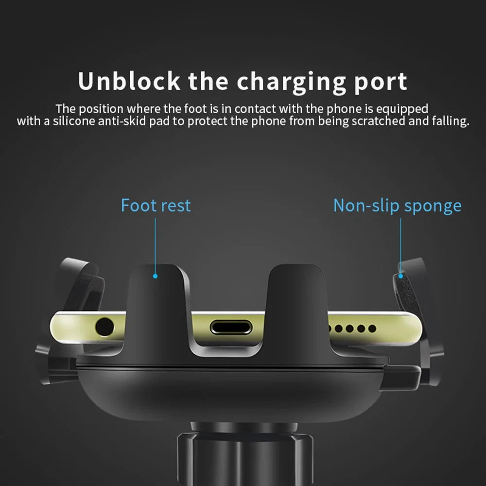 Universal Adjustable Soft Tube Rotatable Car Cup Holder 4.7-6.5 inch Dual Head Phone Mount Stand - 5