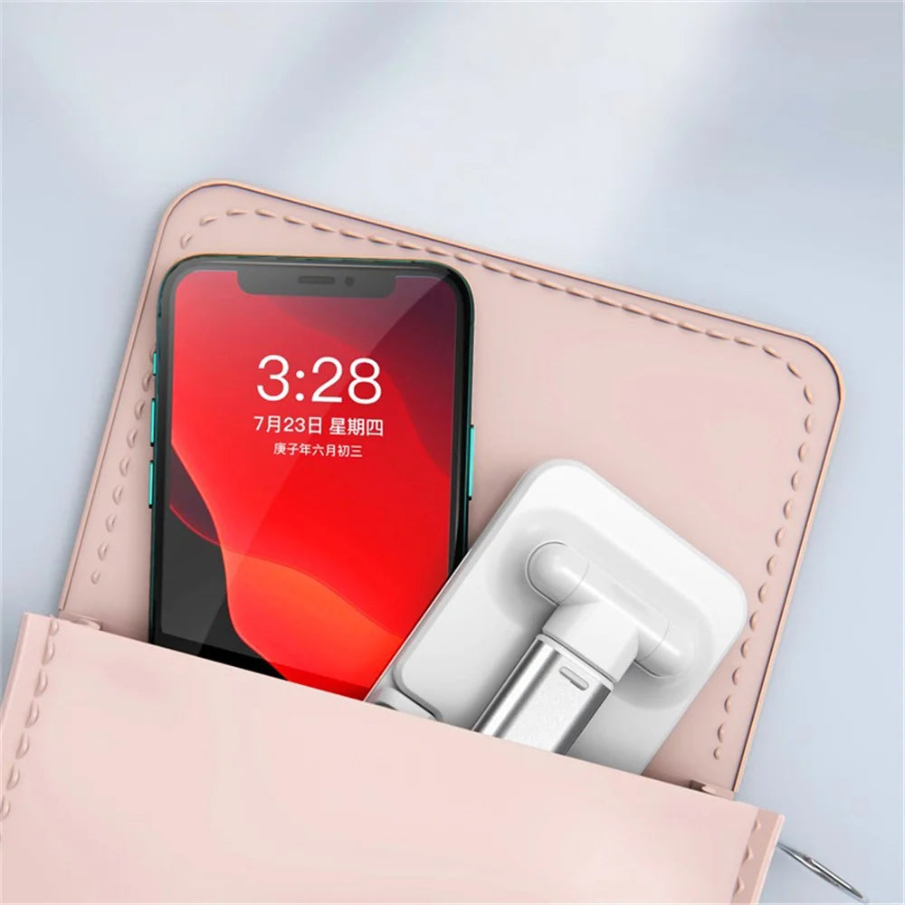 T9-2 Portable Foldable Telescopic Phone Mount Holder Adjustable Angle Mobile Phone Stand Bracket - White - 5