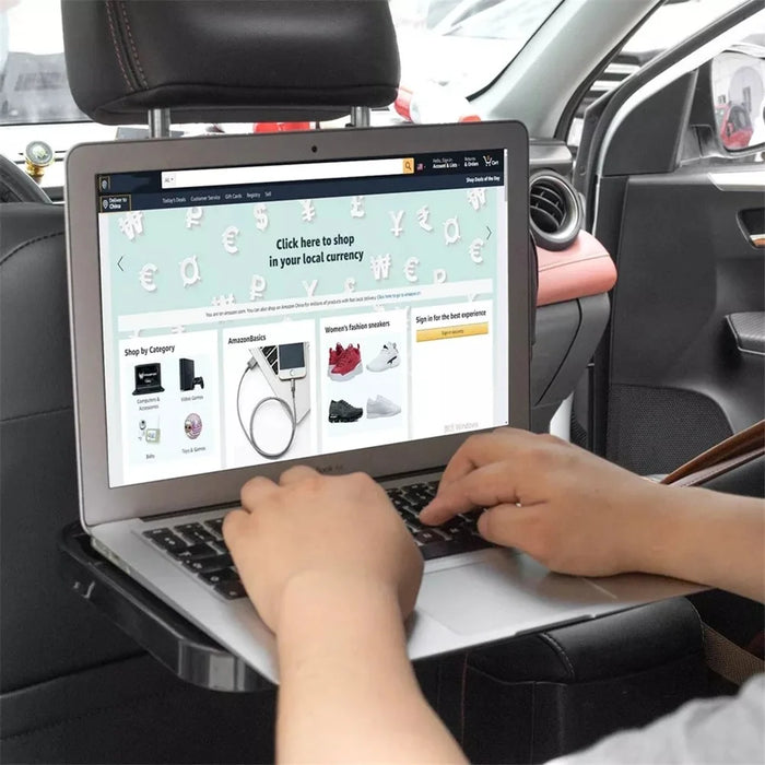SHUNWEI SD-1502B Car Mount Laptop Stand Steering Wheel Tray Foldable Seat Back Desk for Food Eating Drink Notebook - 4