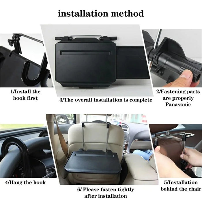 SHUNWEI SD-1508B Car Seat Mount Foldable Dining Tray with Drawer Steering Wheel Notebook Table - 3